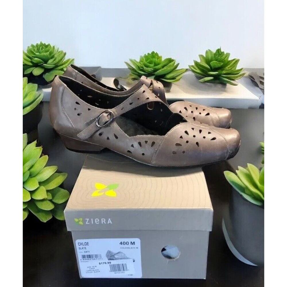 Ziera chloe Slate Gray leather Mary Jane comfort 40 Women’s‎ Size 10